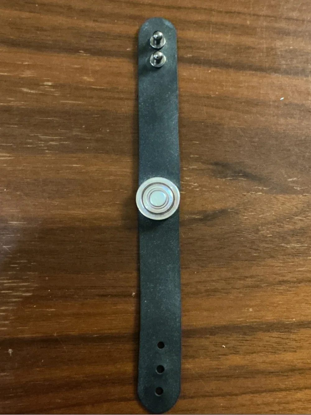 Artisan Made Wristband with Concentric Mother of Pearl Accent